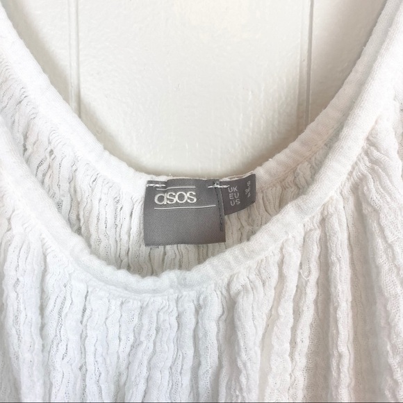 ASOS | White Cold Shoulder Flowy Blouse Size 4 - Picture 4 of 6